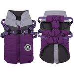 Poseca Dog Coat Winter Puppy Coats Dog Winter Coat Dog Harness Coat Small Dog Harness Puppy Jacket Vest Clothes Reflective Waterproof Dog Coats with Harness for Small Medium Dogs
