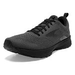 Brooks Men's Revel 5 Neutral Running Shoe, Ebony/Alloy/Metallic, 8.5