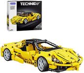 SIENON Technic Super Sports Car Building Kit Pull Back Race Car Toy, Racing Sports Collectible Model Supercar Building Set, Sports Vehicle Construction Toys for Kids Girls Boys Age 6+ (391 Pcs)