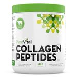 PlantVital PURE COLLAGEN PEPTIDES POWDER. 100% Grass Fed, Pasture Raised. Non-GMO, Paleo Friendly, Gluten Free. Best Dissolving Collagen. 40 servings. Made in Canada - Unflavoured (400g Jar)