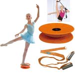 Cheerleading and Figureskating Trainer Stretching and Balance, 2 Pc. Set, Stretching, Disc Core Board and Flexibility Equipment Strap for Dance, Gymnastics, Turning, Stunt