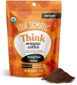 Four Sigmatic Organic Mushroom Coffee | Arabica Instant Coffee with Lion's Mane, Chaga and Rhodiola | Mushroom Coffee Instant Mix for Better Focus and Immune Support | 30 Serving Bag