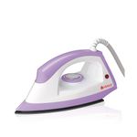 VENUS Plastic Fiero 1000 Watts Dry Iron/Isi/German Weilburger Dual Coat Non-Stick Soleplate (Lavender)