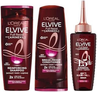 L'Oreal Paris Elvive Full Resist Anti Hair-Fall Shampoo, Conditioner and Serum Set, For Hair Prone to Falling Due to Breakage