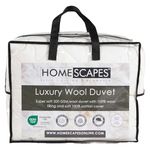 HOMESCAPES Premium Wool Duvet – King Size, Lightweight, Spring/Summer,100% Cotton Cover, Hypoallergenic, Washable and Eco-Friendly- 4.5 to 7 Tog (approx.)