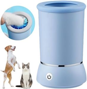 comepew Automatic Dog Paw Cleaner, Elektrisch Hundepfoten Reiniger, 360° Hunde Pfotenwaschanlage, Silikonbürste, USB Wiederaufladbar, Weiß/Blau, für Hunde und Katzen, Unisex, Kinder