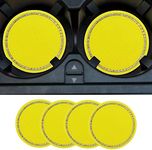 Car Bling Cup Holder Coaster 4PCS Universal Insert Coasters Car Accessories 2.7 Inch Diameter Non-Slip Durable Waterproof Car Interior Car Accessories for Women and Men Bling Yellow