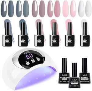 Gel Nail Kit 6 Colors Gel Nail Polishes Set with 54W UV Lamp for Gel Nails, Glossy & Matte Top and Base Coat, Pink Gray White Gel Nail Polish Set with Lamp Starter Kit for Nail Art DIY at Home…