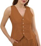 Amazhiyu 100% Linen Sleeveless Vest