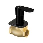 Plantex Pure Brass Flush Valve for Toilet with Teflon Tape & Adjustable Brass Wall Flange/Toilet Flush Valve/Metropole Flush Valve -25 mm-(ORN-220-Black Glossy)