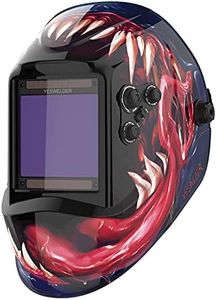 YESWELDER Large Viewing Screen 3.93"X3.66" True Color Solar Power Auto Darkening Welding Helmet, 4 Arc Sensor Wide Shade 4/5-9/9-13 for TIG MIG Arc Weld Grinding Welder Mask LYG-M800H-VM