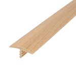 Outwater Plastic T molding 3/4 Inch Wide Natural Maple Woodgrain Flexible Polyethylene Center Barb Tee Moulding 25 Foot Coil