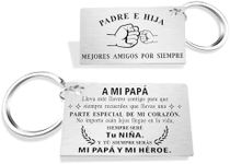 Llavero de Padre e Hija – Regalo Emotivo para Papá de Parte de su Niña – Mi Papá y Mi Héroe – Texto en Español para Día del Padre, Cumpleaños