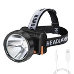 OLIDEAR Headlamp Rechargeable - Super Bright Spotlight with 2 Modes - LED Flashlight Headlight for Camping Fishing Hiking