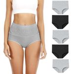 Senllori Women High Waisted Cotton Underwear Tummy Control Briefs Ladies Soft Full Coverage Panties Multipack