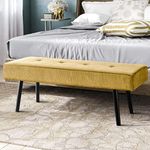 Comfy to go Entryway Bench - Bench for Bedroom, Modern Ottoman End of Bed, Corduroy Padded Benches for Living Room, Foyer, Mudroom, Hallway - 39" L x 14" W x 17" H