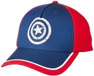 Amazon Brand - Symbol Unisex's Marvel Cap Pack of 1, Captain America Embroidered Design, Official Disney Licensed Product, Adjustable Fastening (AW23SYMVLUS01_Navy OS)