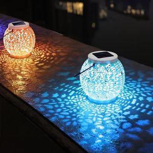 Farolillos Solares Exteriores, BrizLabs 2 Piezas Linterna Solares para Jardín LED Luz Solar Exterior Farol Lámpara Colgante Decorativo Luces para Patio Terraza Balcón Césped Camino Árbol Mesa Fiesta
