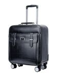 Clownfish Elite Series Laptop Trolley Bag | Overnighter Trolley Bags with Wheels for Travel | Business Cabin Crew Suitcase with Laptop Compartment | 18 inches| 29 litres | Black