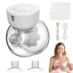 Wearable Breast Pump Hands Free: Electric Breastfeeding Pump with Massage Leak-Proof 3 Models 9 Levels Adjustable Suction, Low Noise Painless Pumps with 19/21/24mm Flanges