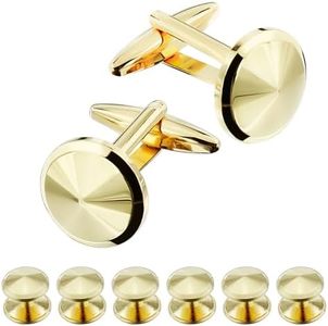 HAWSON Cufflink and Studs Tuxedo Set Rose Gold Color with Platinum Finish Two Cufflinks with Six Shirt Studs individually wrapped in Stylish Velvet Gift Bag …