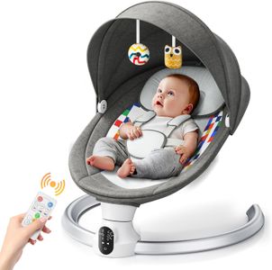 Electric Baby Bouncer Swing Chair – App & Remote Control, 5-Point Harness, Up to 9kg