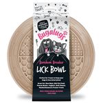 Bugalugs Dog Mat Bowl 100% Food Grade Cat Food Mat & Licky Mats For Dogs - Lick Mat Bowl Reduce Stress & Anxiety Single (Beige)