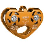 ALPIDEX Rope Pulley 20 kN - Tandem Pulley - For Textile Ropes Up To 13 mm - Steel Ropes Up To 12 mm Diameter - EN12278, Colour: Orange