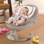 Baybee Premium Automatic Electric Baby Swing Cradle with Adjustable Speed, Soothing Music | Baby Rocker with Mosquito Net, Safety Belt & Removable Toys Swing for Baby (Grey)