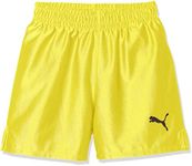 Puma 729970 Soccer Shorts, Water Absorbent, Quick Drying, LIGA Game Pants, Core, Junior Kids, 24 Spring/Summer Color Cyber Yellow/Puma Black (07), 140