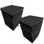 YGM Acoustic Foams® (Set of 18) Wedge Soundproofing Acoustic Foam 1x1 ft, 2" | 50 Kg/m³ Density (Charcoal Black)