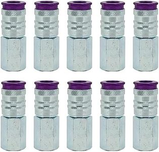 Milton ColorFit HighFlowPRO Couplers, V-Style Purple, 1/4" NPT, Box of 10 (764VC) Pneumatic Air Plugs