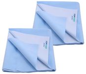 Cozymat Reusable Underpad Washable Incontinence Bed Pad Overnight Sheet, Underpad Mattress Protection for Baby, Elderly & Patient Care (Size: 140cm X 100cm) Sky BLYE, Large (Pack of 2)