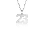 LeCalla Signature Personalized Customized Plate-Cut Sports, Baseball, Football, Custom Number Necklace for Women