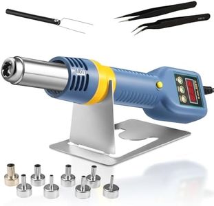 TLBZK 8018 220V Hot Air Rework Station, Portable SMD Solder Station Heat Gun Digital Temperature Display with Nozzles Tweezers, °C/°F Conversion
