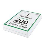 [200 Labels] Self Adhesive White Sticky Printer Labels for A4 Printer 1 per Sheet | Sticky Printer 1 per A4 Sheet Address Labels | Laser Printer Labels 1 per Sheet for All Types of A4 Printer