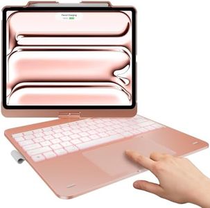 typecase Keyboard Case for iPad Pro 13-inch (M4, 2024) & iPad Air 13-inch (M2), Trackpad, 360° Rotatable, Wireless Keyboard, 11-Colors Backlit for iPad Pro 12.9 (6th/5th/4th/3rd Gen), Rose Gold