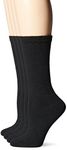 Dr. Scholl's Womens Non-Binding Crew 4 Pack Socks, Black, 4-10 US