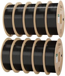 eSUN 10KG Bulk PLA Basic Filament 1.75mm, Black, 10 Spool Pack (1KG/Spool) High Speed PLA Bundle, 3D Printing Filament for Fast Printing