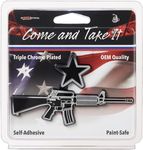 Come and Take It Premium Chrome Plated Auto Emblem by Revolution Car Badges - Adhesive Car Emblem - Texas Emblem for Truck - Alternative to Bumper Stickers and Decals for Cars (Chrome/Black)