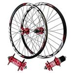 Bike Wheelset 26/27.5/29 Inch, Aluminum Alloy Hybrid/MTB Hub HG Sealed Bearings Disc Brake Mountain Rim for 7-12 Speed 2250g (Color : Red, Size : 29 inch)