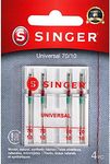 SINGER Universal Regular Point Sewing Machine Needles, Size 70/10-5 Count