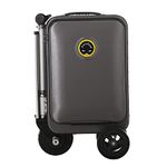 Lantsun Smart Riding Suitcase Luggage Carry-On Scooter Portable Manned Rideable Suitcase Adults USB Charging Ports TSA Lock for Travel (UPS Shipping), Black, Smart Riding Suitcase