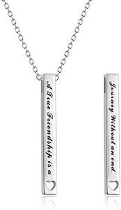 AXELUNA Best Friend Necklace, 925 Sterling Silver A True Friendship is a Journey Without an end Necklace Jewelry Friendship Gifts for Women