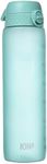 Ion8 1 Litre Water Bottle with Times to Drink, Leak Proof, Flip Lid, Carry Handle, Dishwasher Safe, BPA Free, Soft Touch Contoured Grip, Ideal for Gym, Health and Fitness, 32 oz, Teal