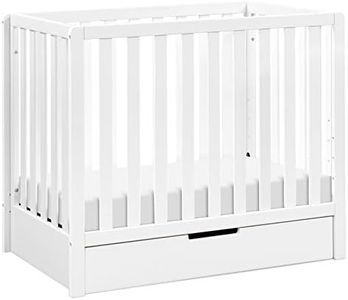 Carter's by DaVinci Colby 4-in-1 Convertible Mini Crib with Trundle Drawer in White, Greenguard Gold Certified, Undercrib Storage