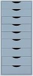 Marabell 9 Drawer Storage Cabinet, Multi-Purpose Organizer for Home & Office - Grey