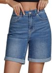 luvamia Jean Shorts Shorts with Pockets for Women Jean Shorts for Women High Waisted Blue Jean Shorts for Women Denim Jorts Nashville Outfits for Women Size Large Size 12 14