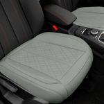 2 Pack Car Seat Cover for Front Car Seat Bottom,Premium PU Leather Seat Cushion Protector Without Backrest with Storage Pocket,Full Wrapping Edge Works with Sedan SUV Pickup Minivan (Gray)