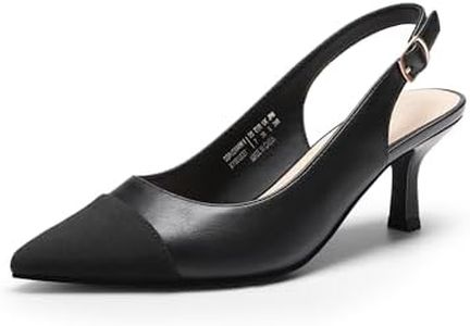 DREAM PAIRS Women's Kitten Heel Slingback Pointed Closed Toe Low Stiletto Heels Dress Bridal Elegant Wedding Pumps Shoes,Size 11,All Black,SDPU2444W